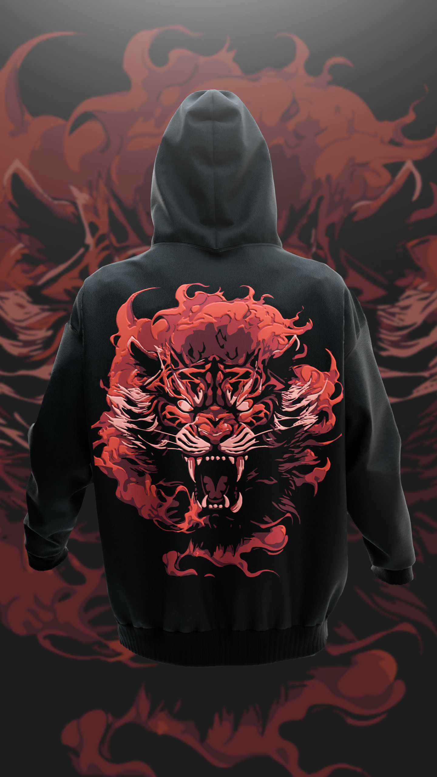 Red discount tiger hoodie