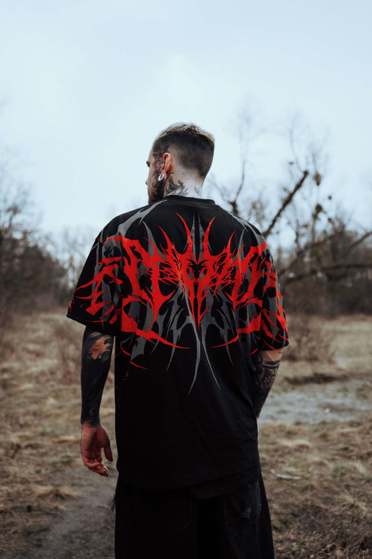 Red Cipher Oversized T Shirt
