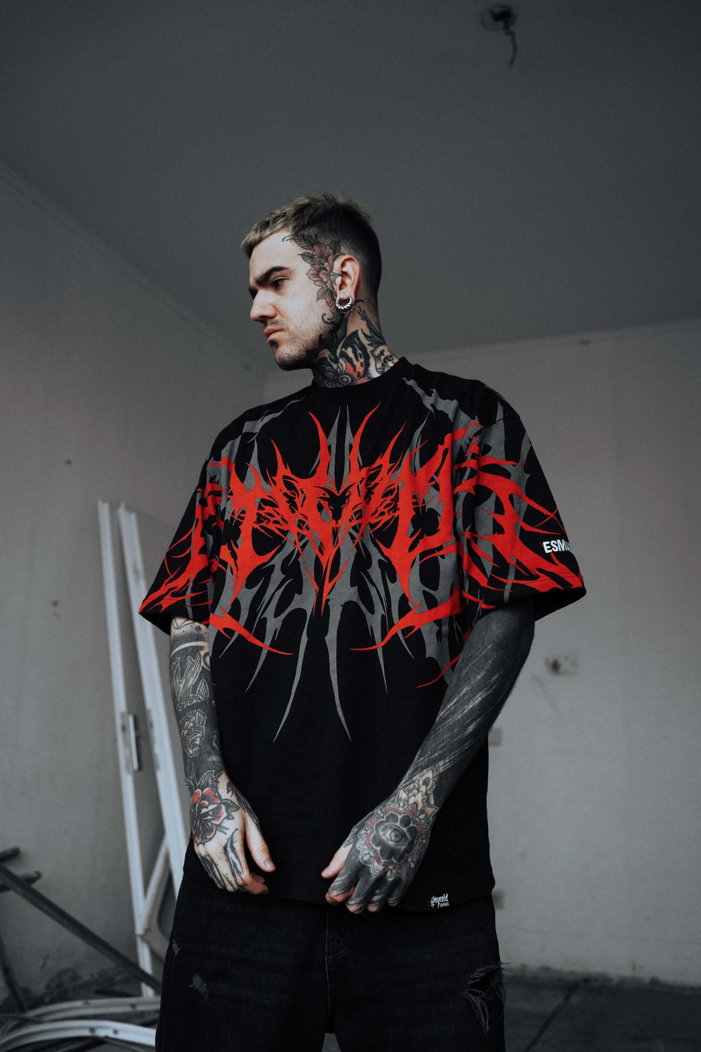 Red Cipher Oversized T Shirt