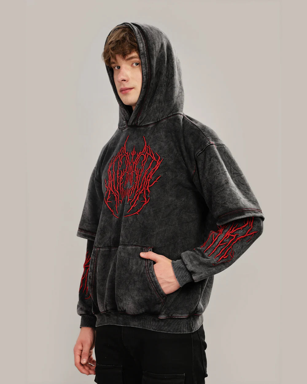 Bloodfire Acid Wash Hoodie