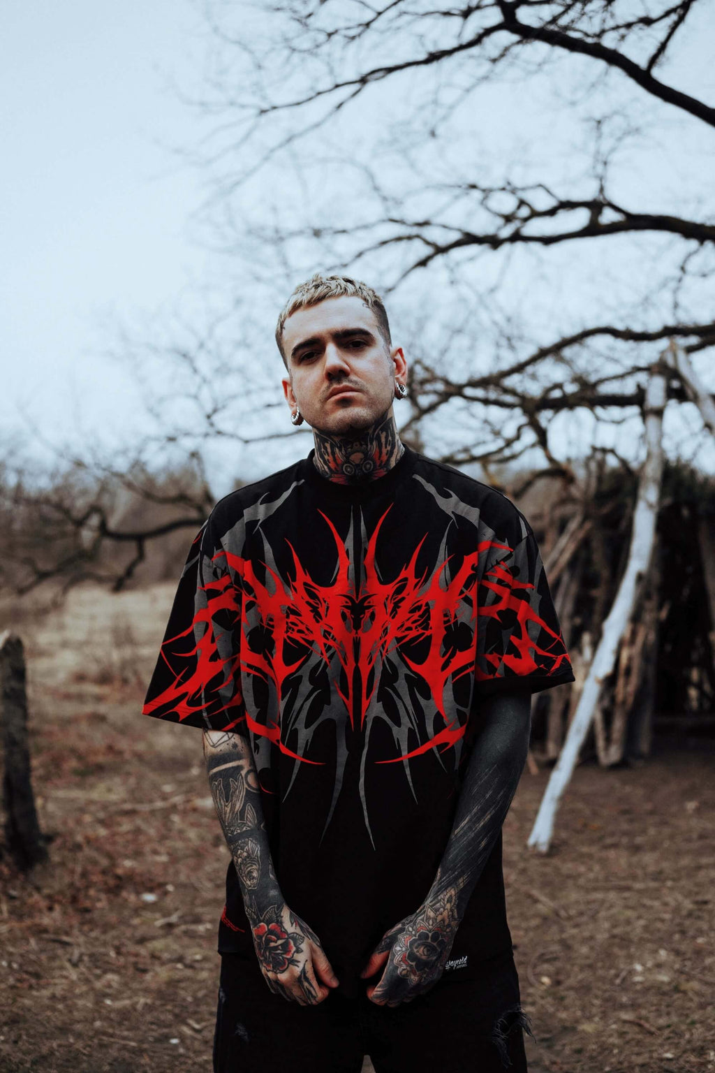 Red Cipher Oversized T Shirt