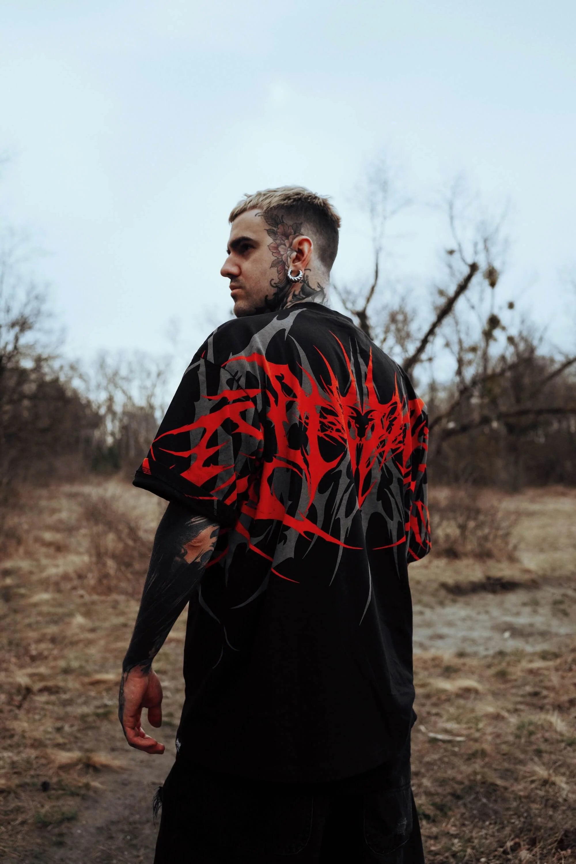 Red Cipher Oversized T Shirt