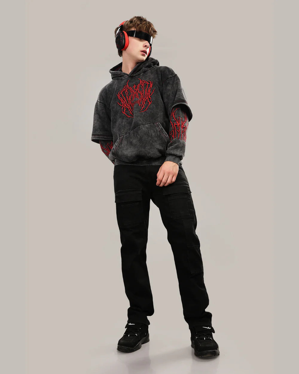 Bloodfire Acid Wash Hoodie