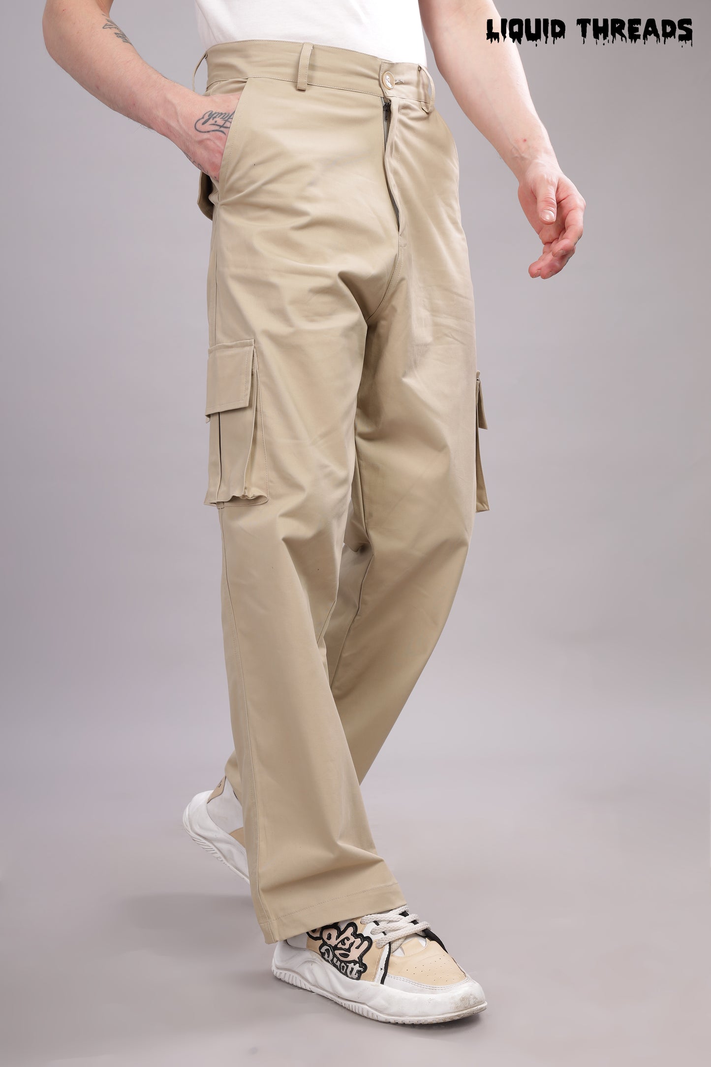 Beige Cargo Pants