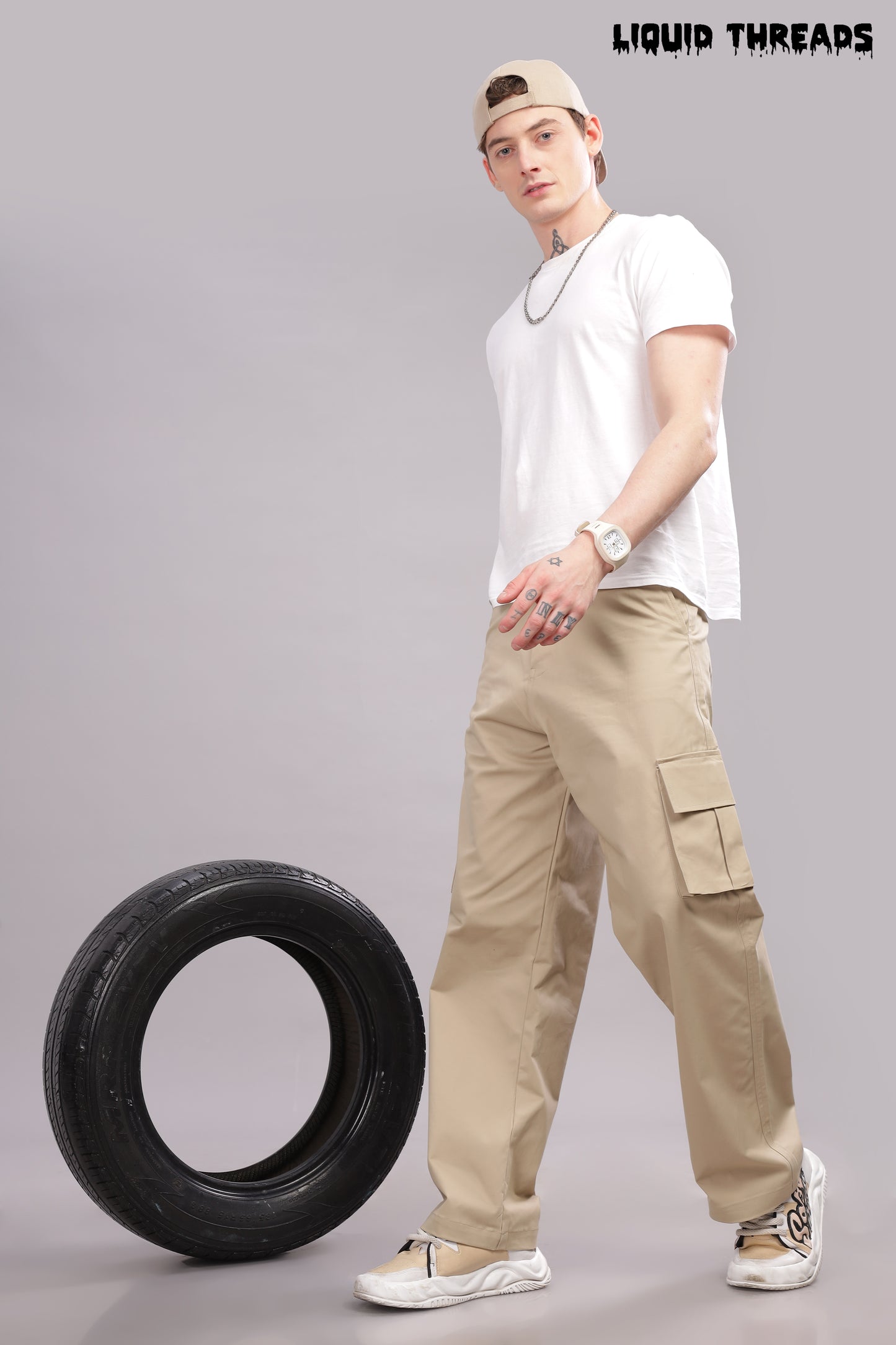 Beige Cargo Pants