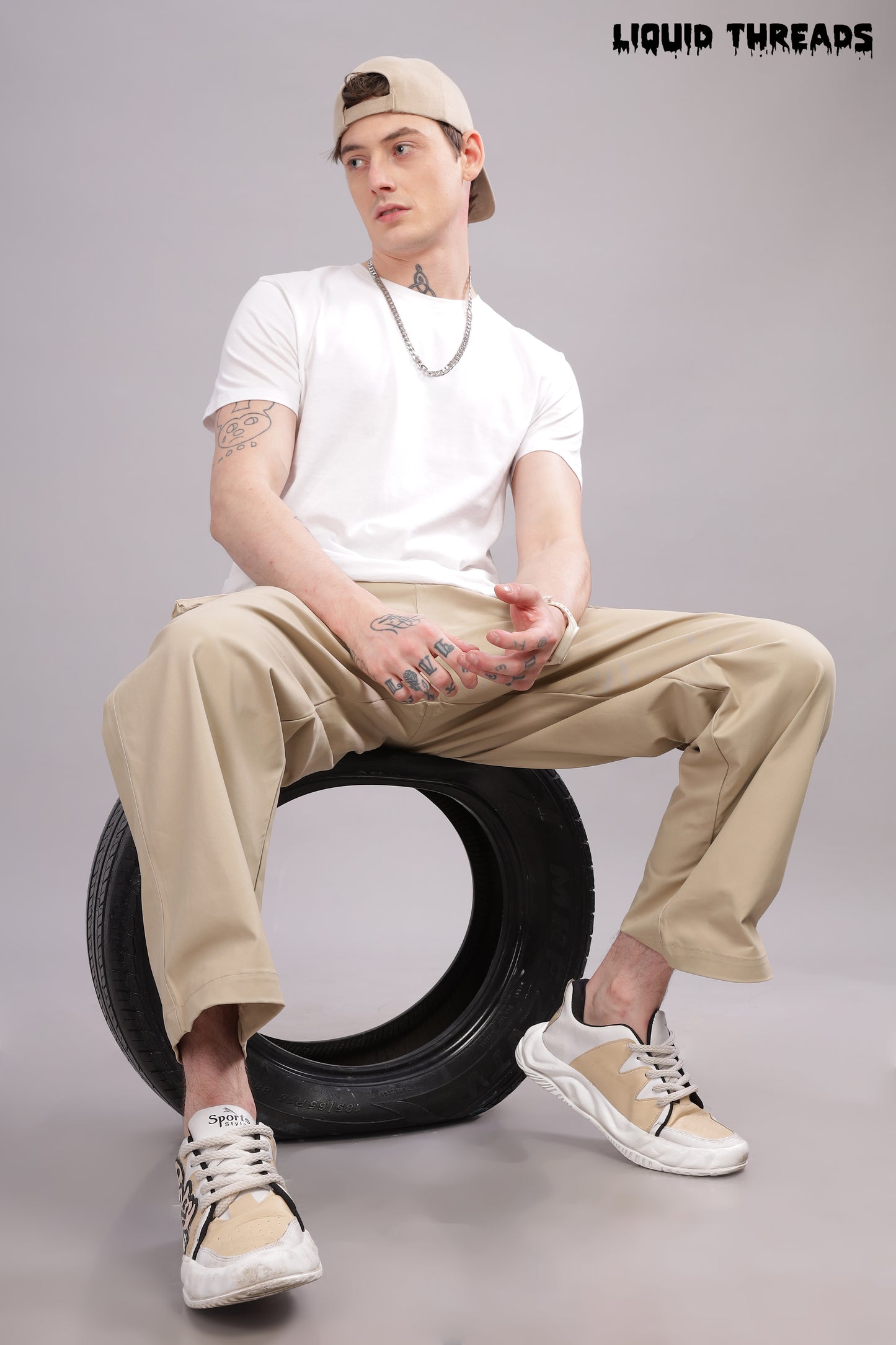 Beige Cargo Pants