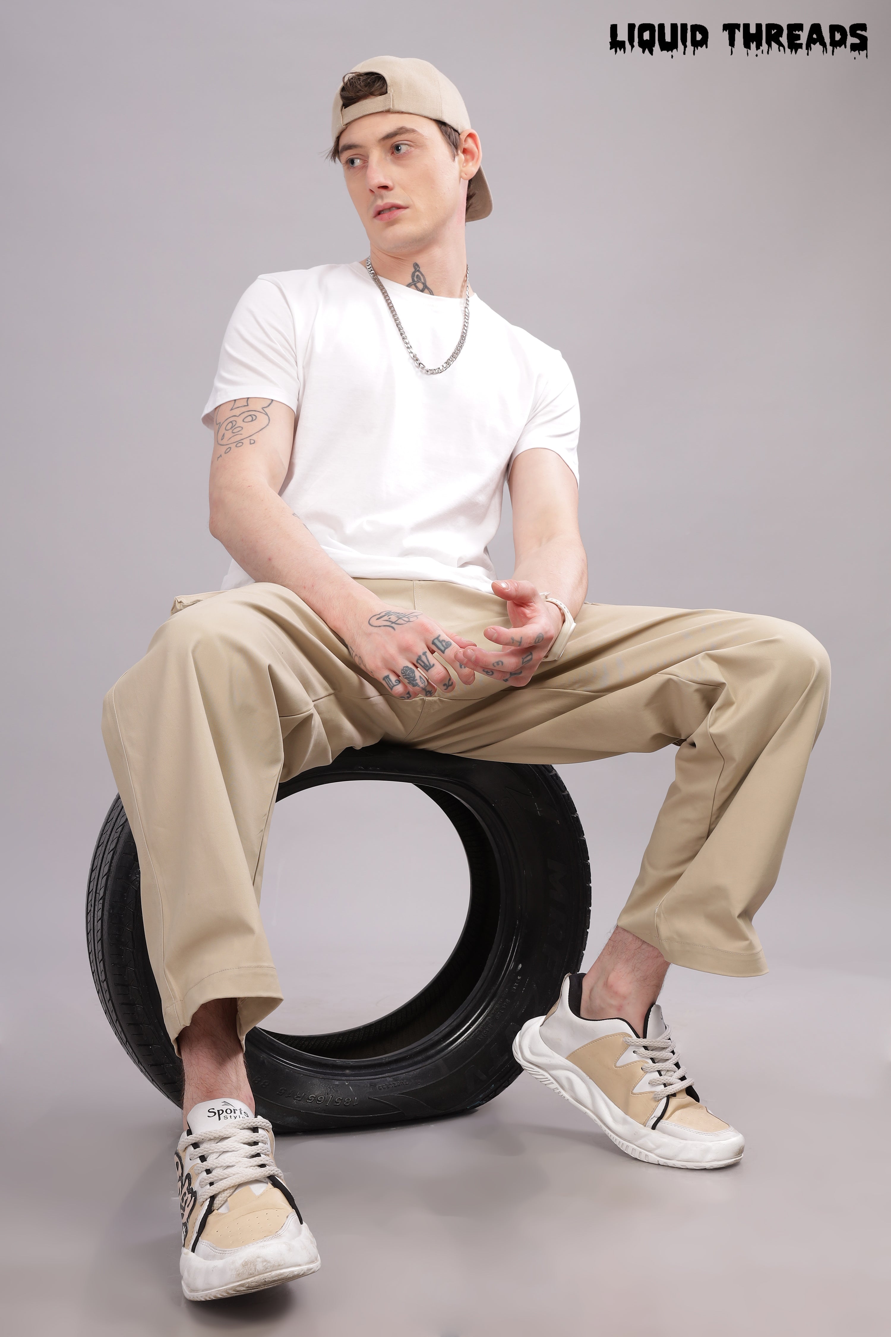 Beige Cargo Pants