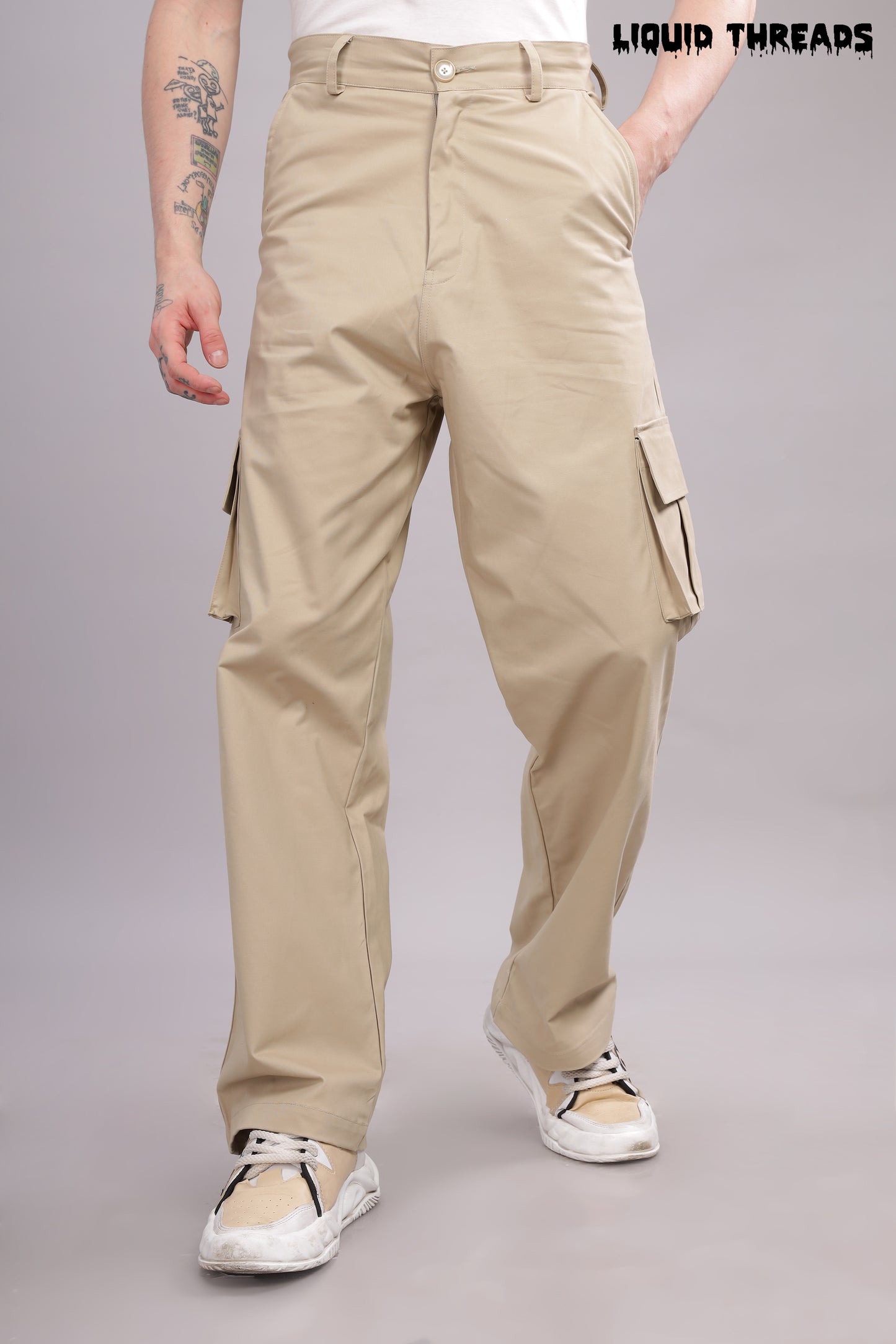 Beige Cargo Pants